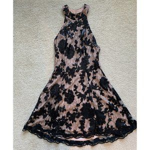 Dress the Population Abbie Dress in Black and Nude